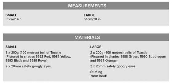 King Cole Toastie Super Chunky Jellyfish Toy Crochet Pattern 9200