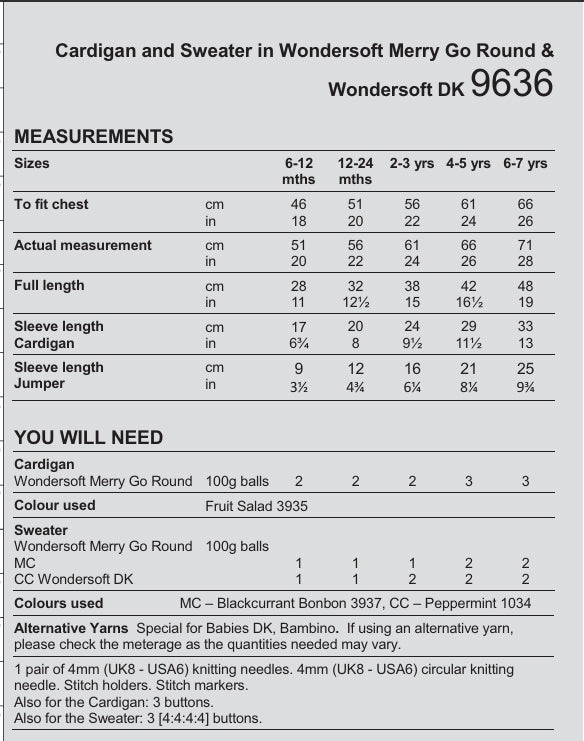Stylecraft New Wondersoft DK Sweater and Cardigan Pattern 9636