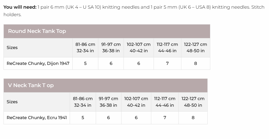 Stylecraft ReCreate Chunky Tank Top Pattern 9945