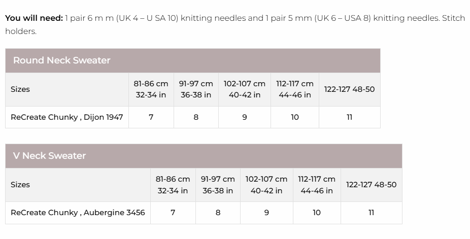 Stylecraft ReCreate Chunky Sweater Pattern 9947