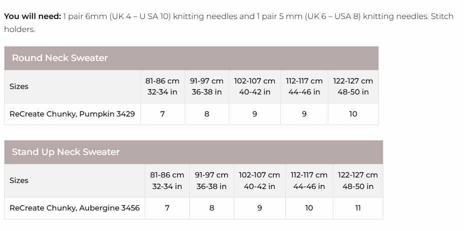 Stylecraft Recreate Chunky Sweater Pattern 9950