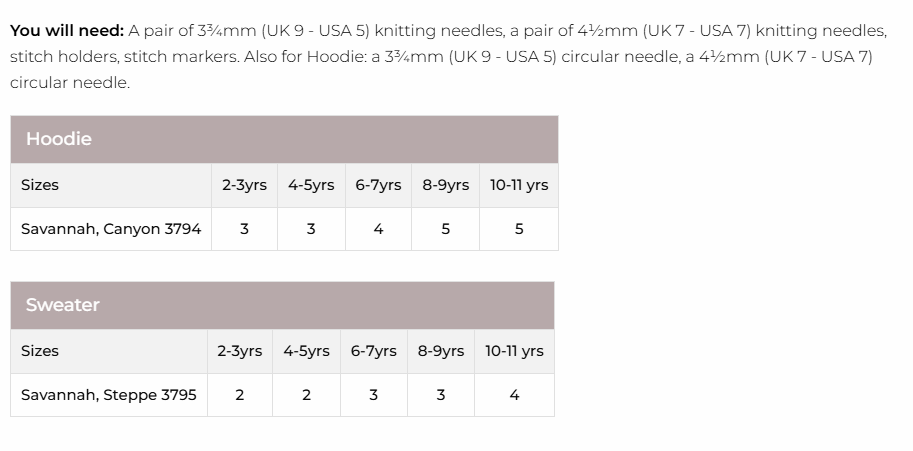 Stylecraft Savannah Aran Children's Hoodie & Sweater Pattern 9986