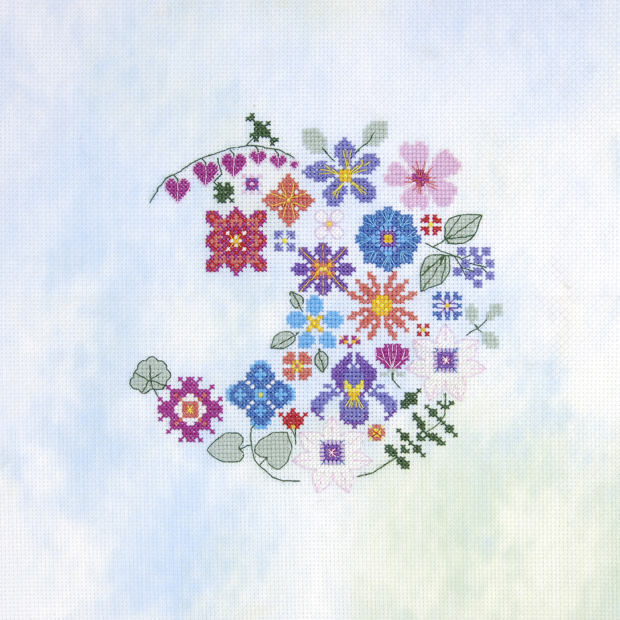 DMC Cross Stitch Kit Floral Moon by Marie-Dominique Procureur