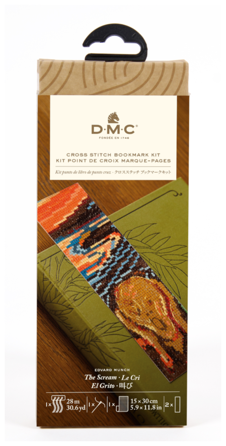 DMC Cross Stitch Kit The Scream Edvard Munch Bookmark