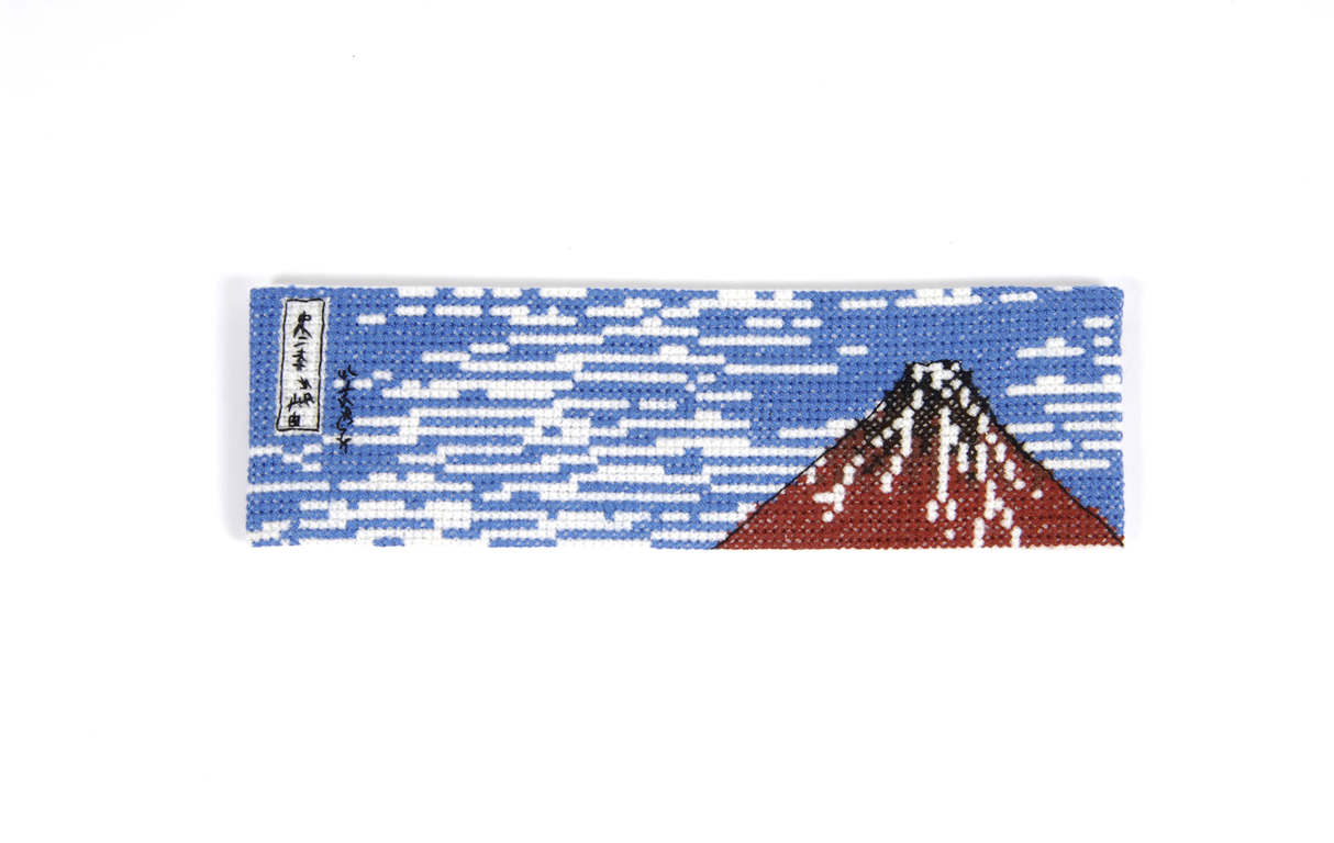 DMC Cross Stitch Kit Red Fuji Hokusai Bookmark