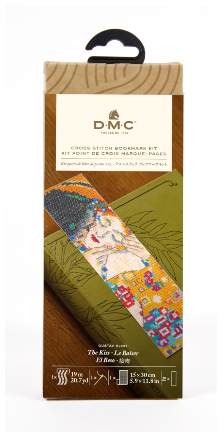 DMC Cross Stitch The Kiss Gustav Klimt Bookmark