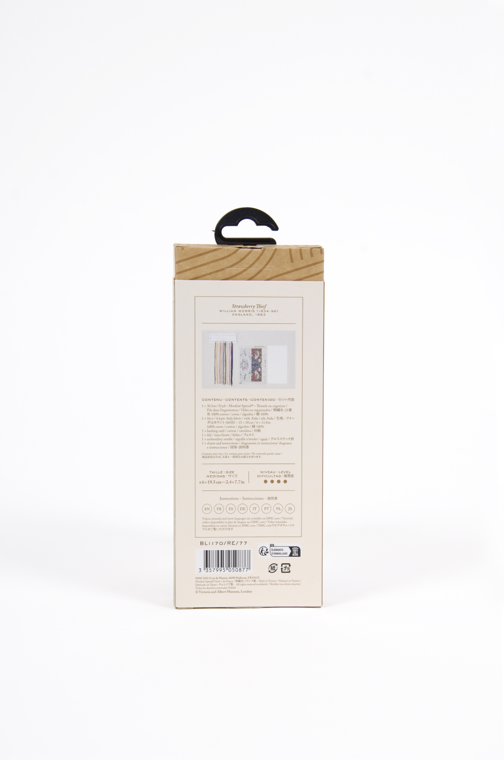 DMC Cross Stitch Kit Strawberry Thief by William Morris Bookmark