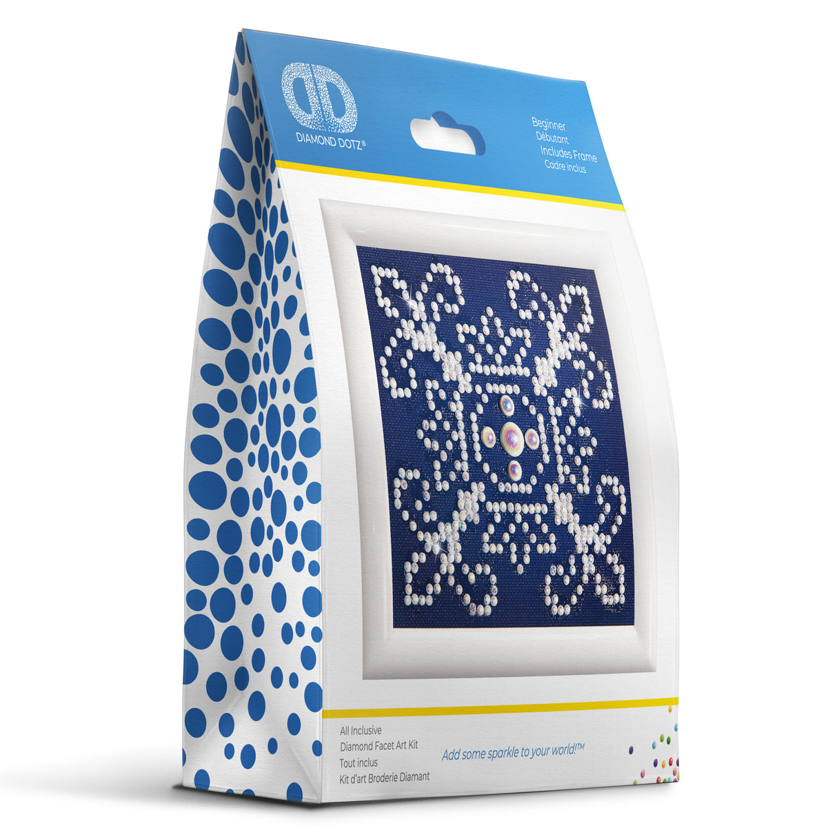 Diamond Dotz Painting Kit - White on Blue 12 x 12cm