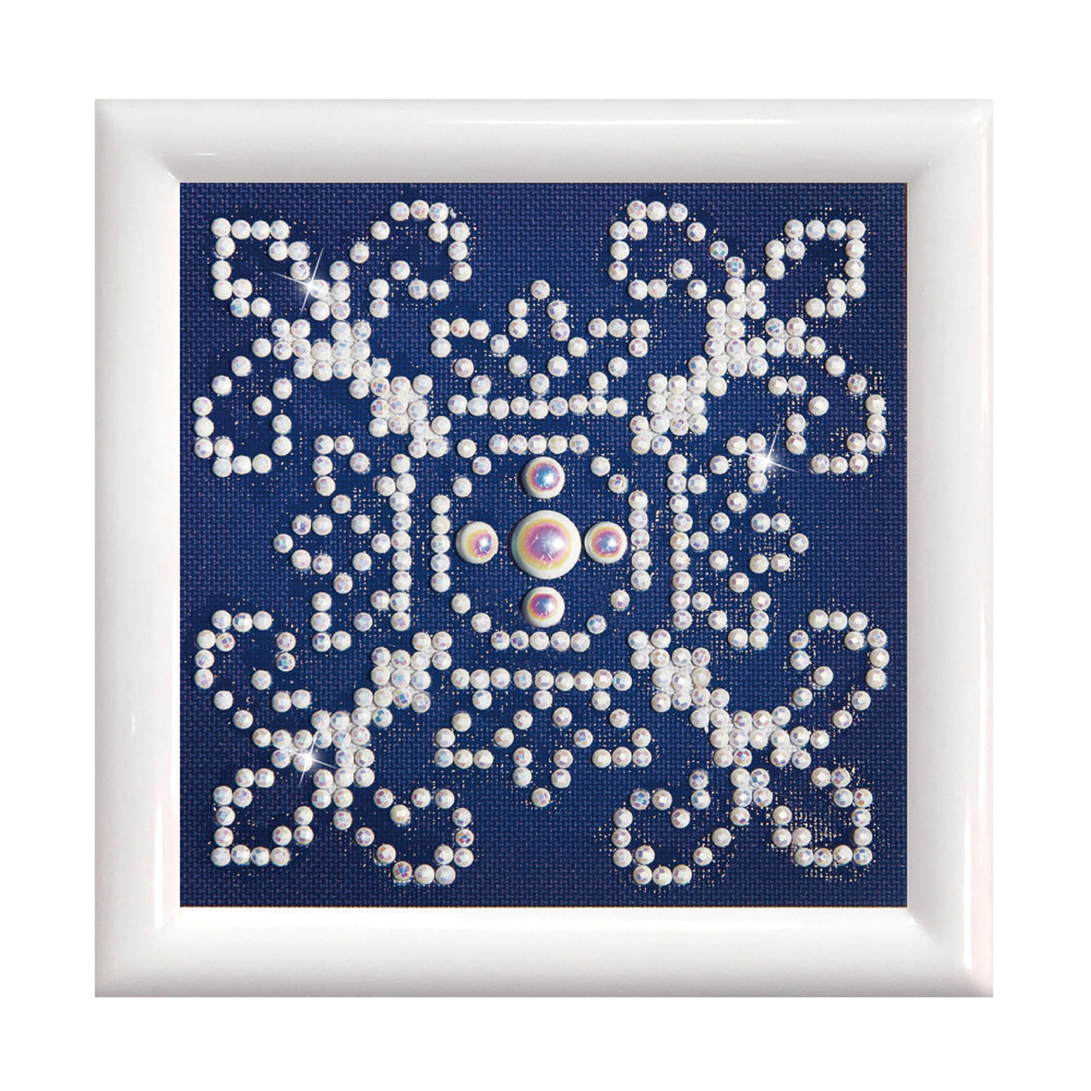 Diamond Dotz Painting Kit - White on Blue 12 x 12cm