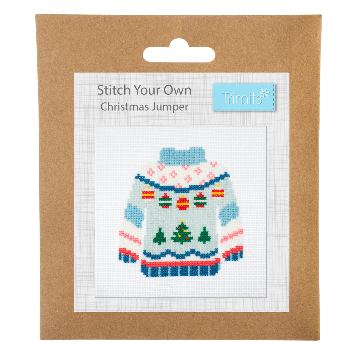 Trimits Mini Counted Cross Stitch Kit - Christmas Jumper 13 x 13cm