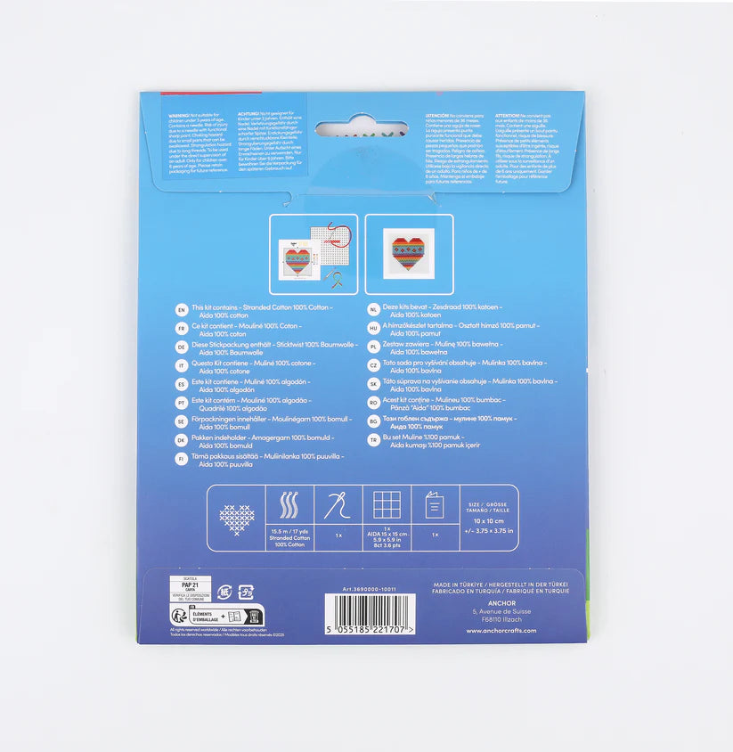 Anchor Mini My First Counted Cross Stitch Kit - Heart