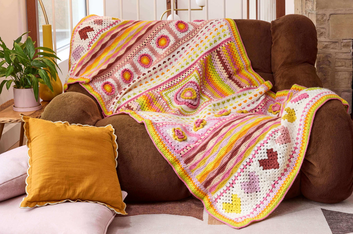Sirdar Hearts and Flowers Spring Blanket 2025 - Crochet Along (CAL)
