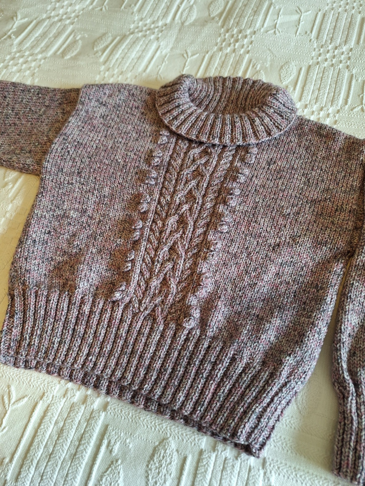 Woolcraft Shetland Heather Aran Polo Sweater Pattern WC3002