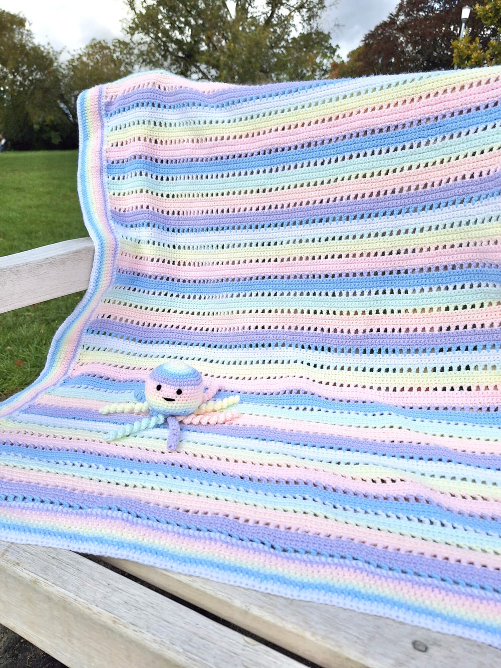 Woolcraft Babycare DK Crochet Rainbow Blanket & Octopus Pattern WC3005