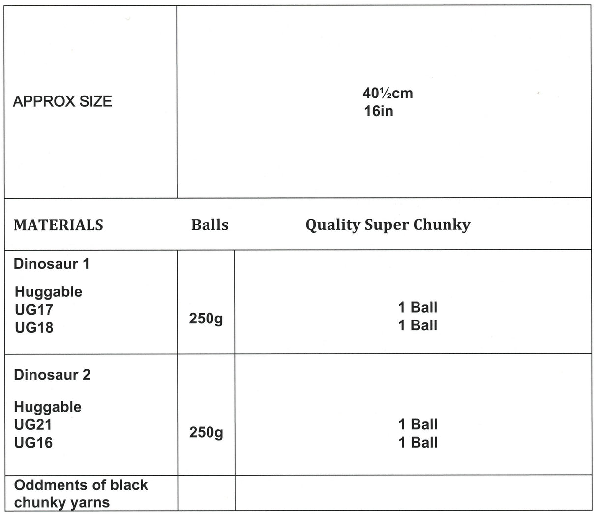 James C. Brett Huggable Super Chunky Dragon Toy Pattern JB1012