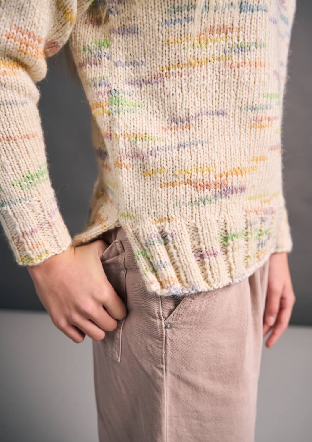 Rowan Mode Colourmix Aran Mini Jupiter Jumper Pattern By Quail Studio MIP114