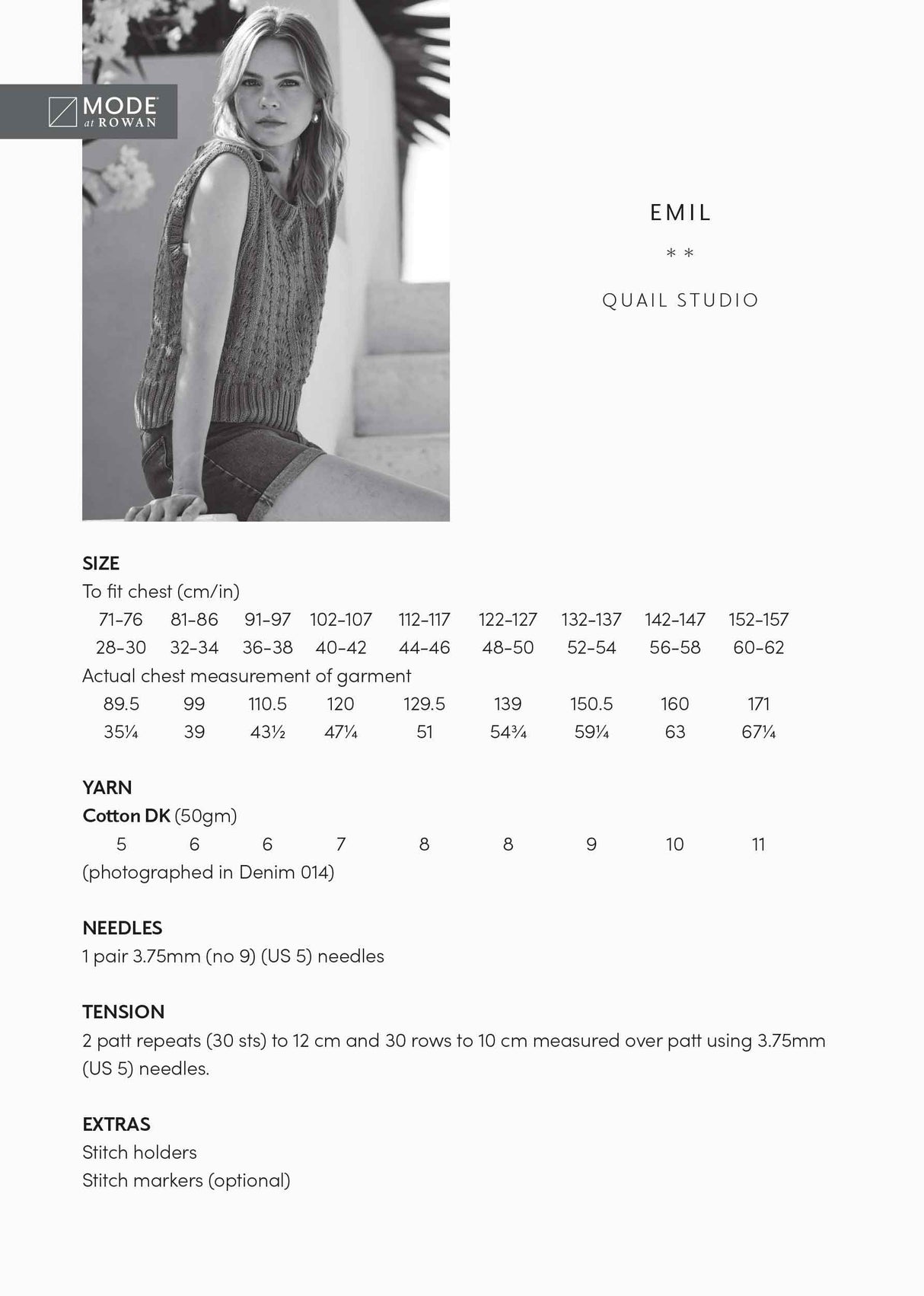 Rowan Mode Katrine Top Pattern by Quail Studio