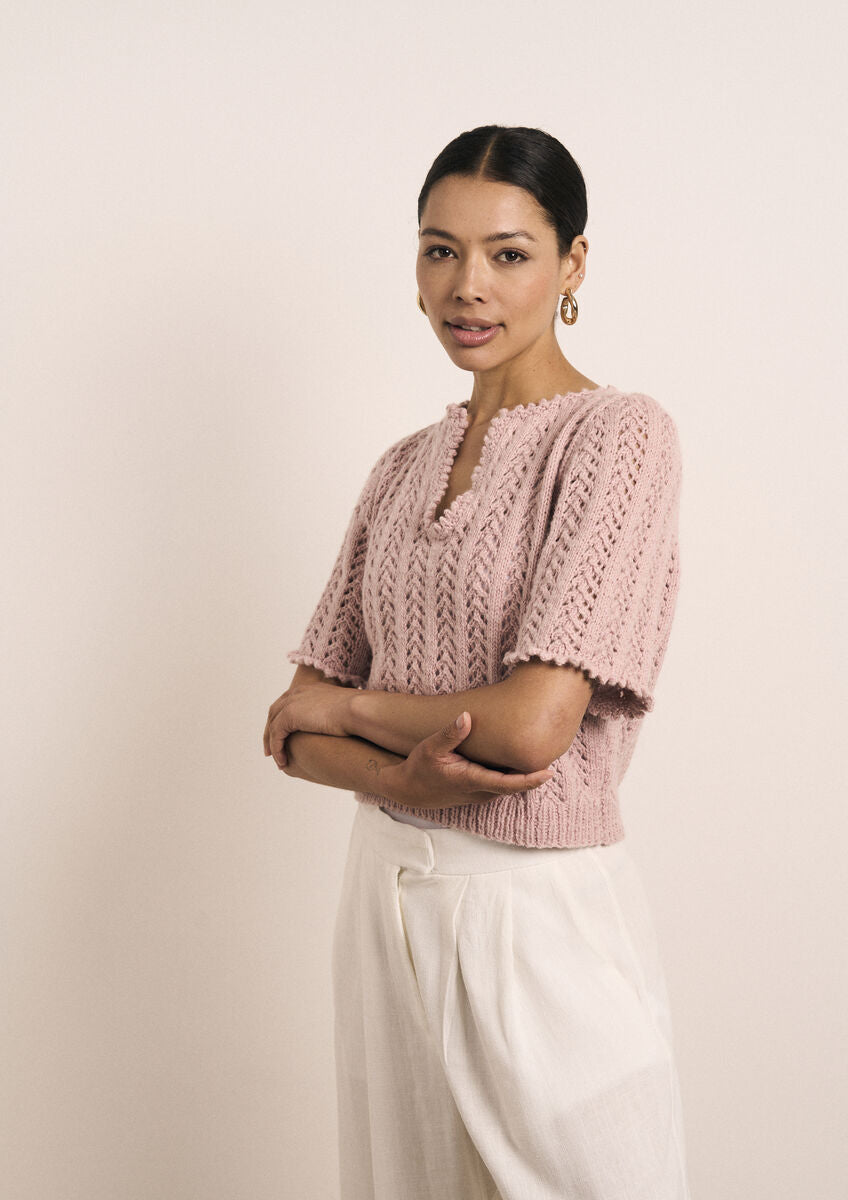 Rowan Mode Saffi Top Pattern by Quail Studio