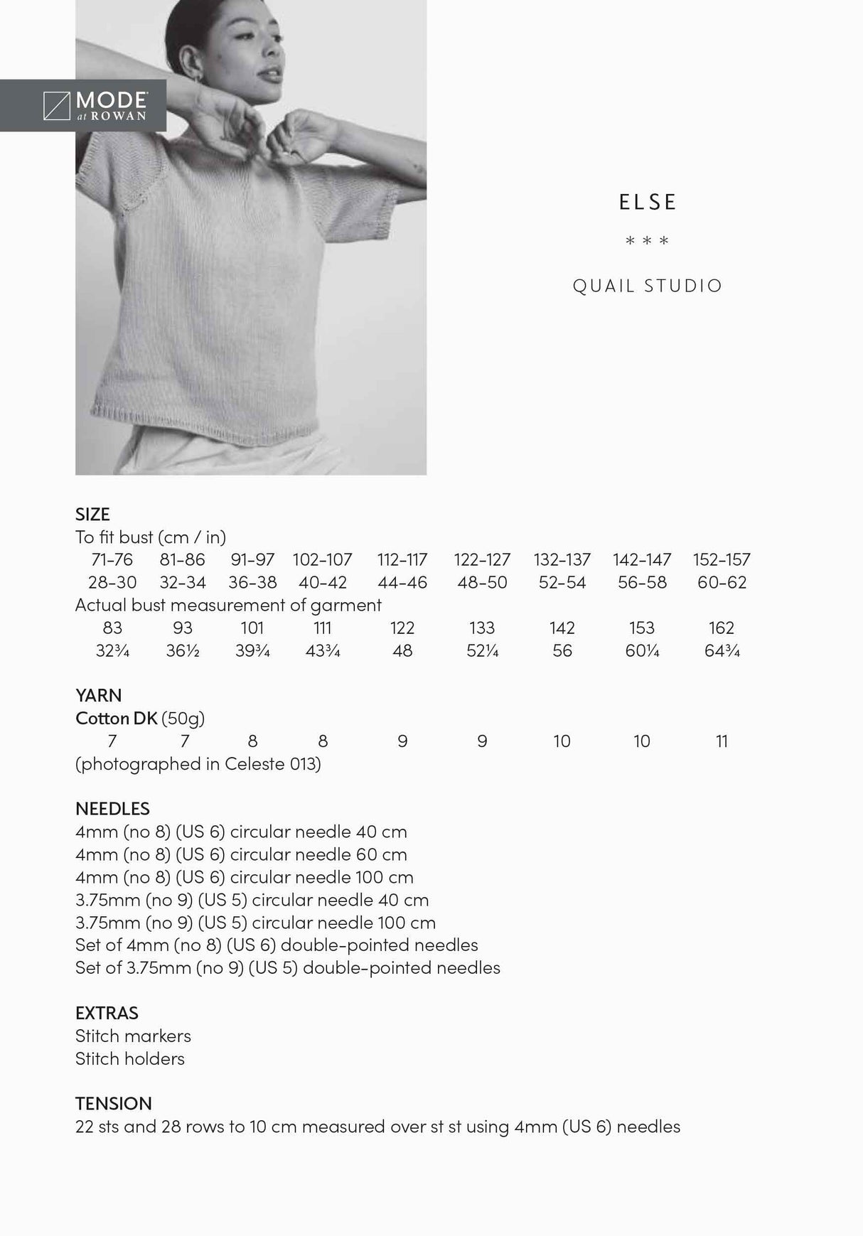 Rowan Mode Else Sweater Pattern by Quail Studio