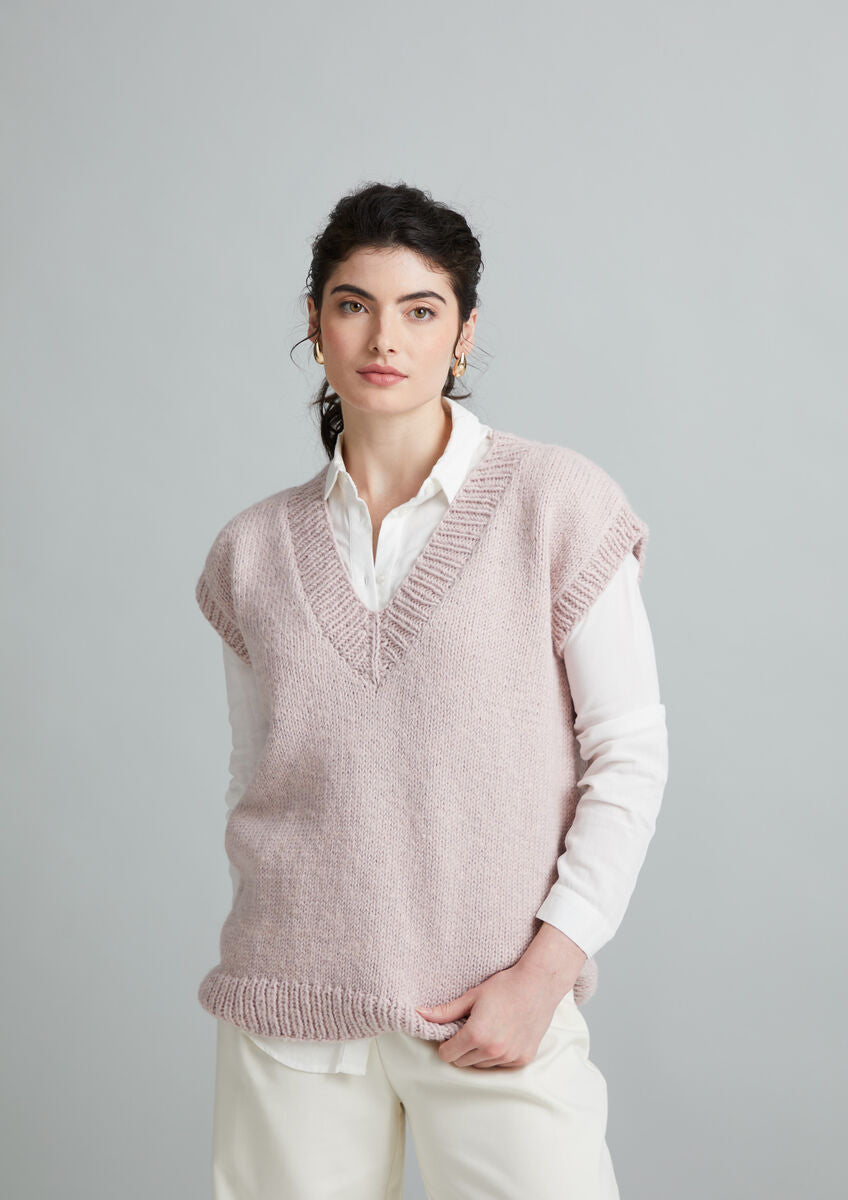 Rowan Mode Merino Soft Mirabelle Vest Pattern by Quail Studio MIP83
