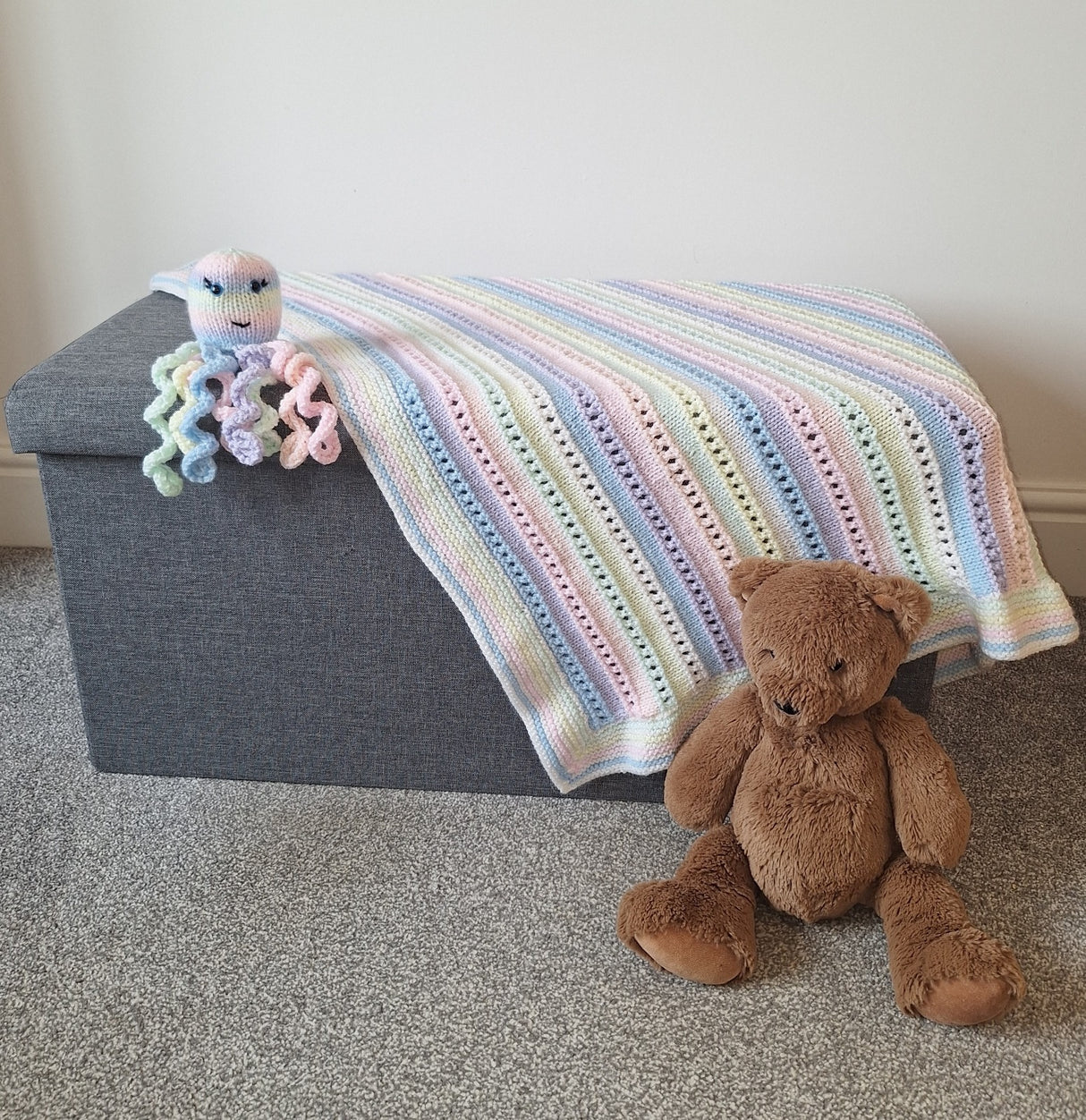 Woolcraft Babycare DK Rainbow Blanket & Octopus Comforter Pattern WC3004