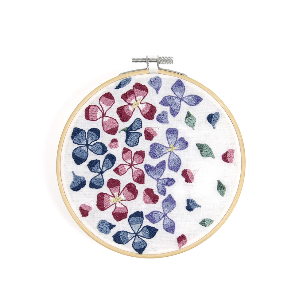 DMC Punch Needle Kit Hydrangea Petals by Nathalie Weinzaepflen