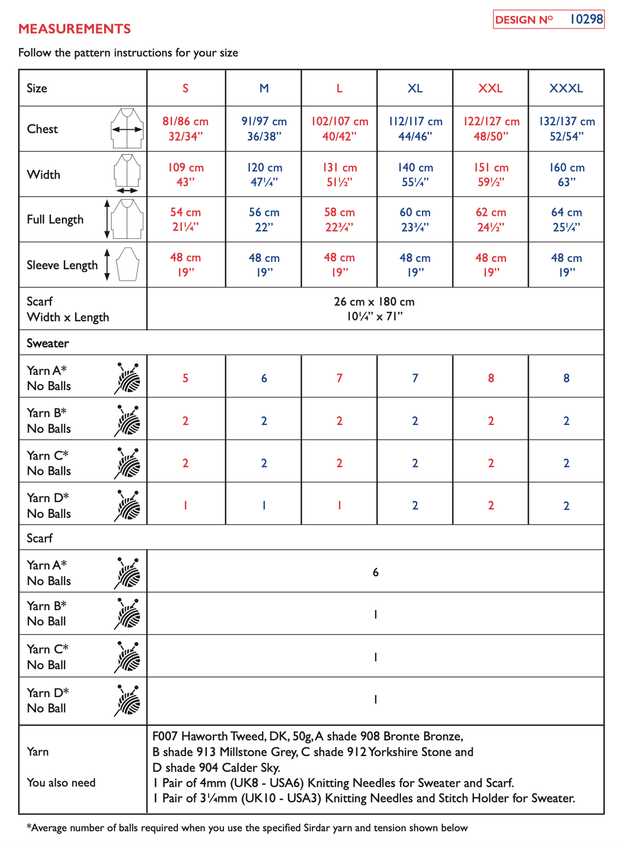 Sirdar Haworth Tweed DK Sweater Pattern 10298