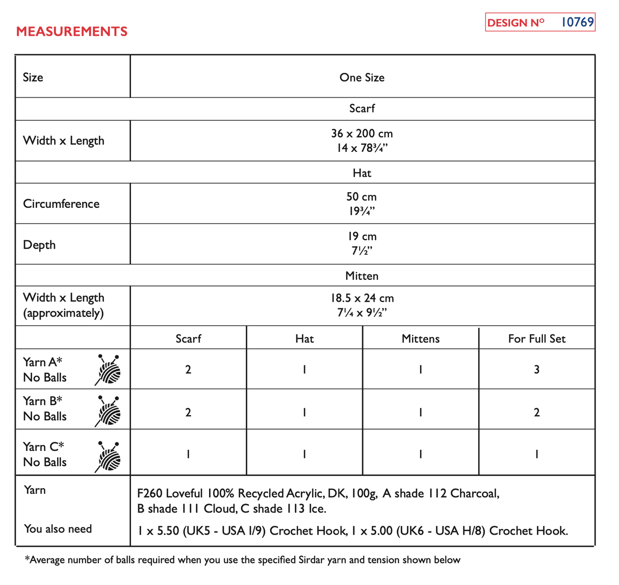 Sirdar Loveful DK Sea Level Scarf Set Crochet Pattern 10769