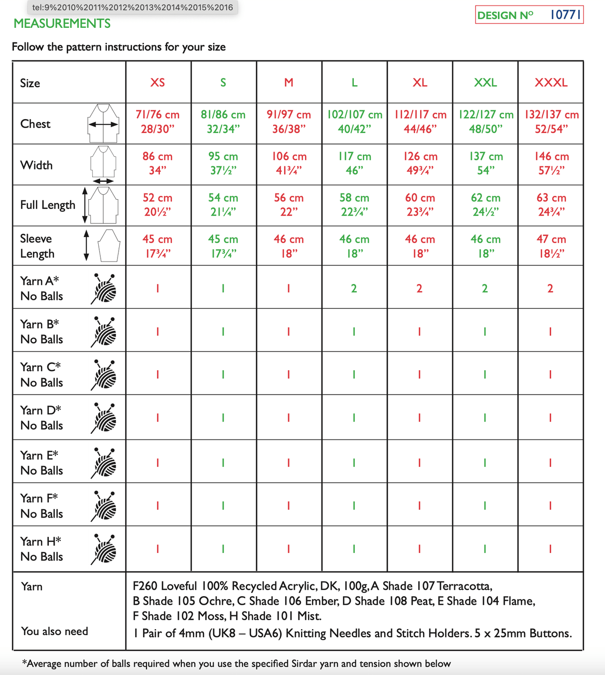 Sirdar Loveful DK Crossing Continents Cardigan Pattern 10771