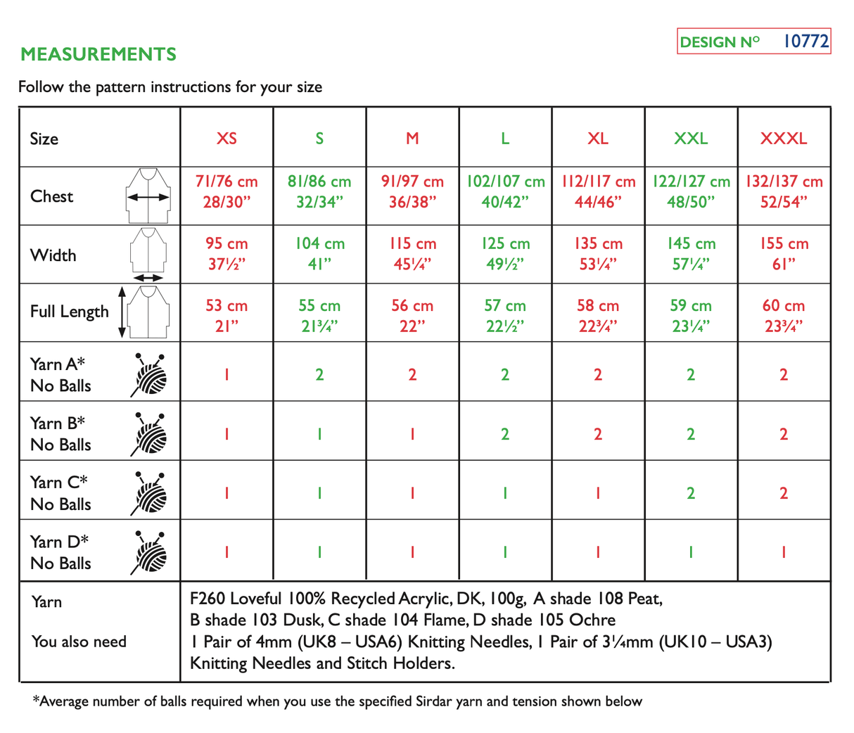 Sirdar Loveful DK Volcanic Vest Pattern 10772