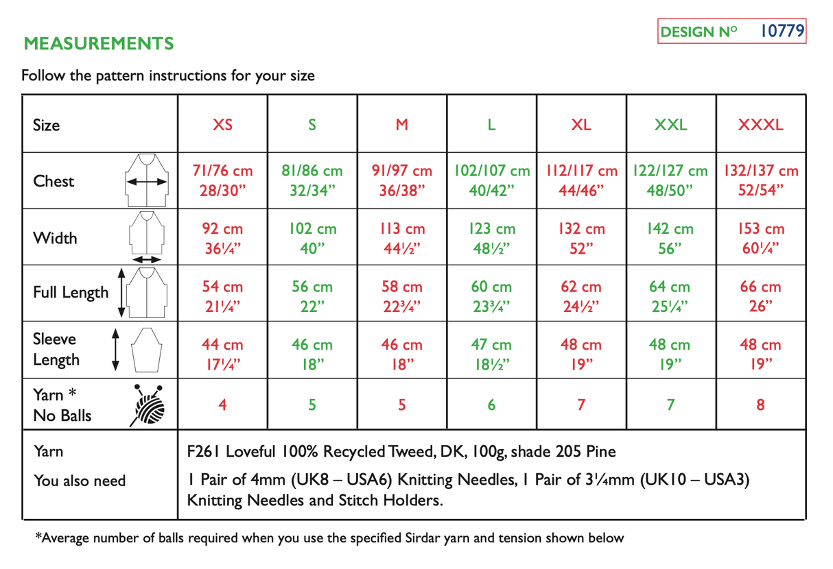 Sirdar Loveful Tweed DK Sweater Pattern 10779