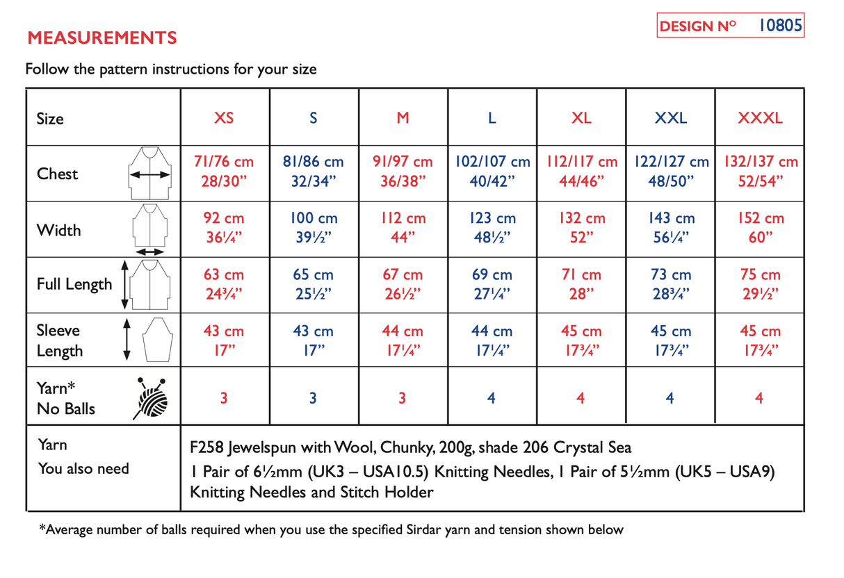 Sirdar Jewelspun Chunky Set In Stone Sweater Pattern 10805