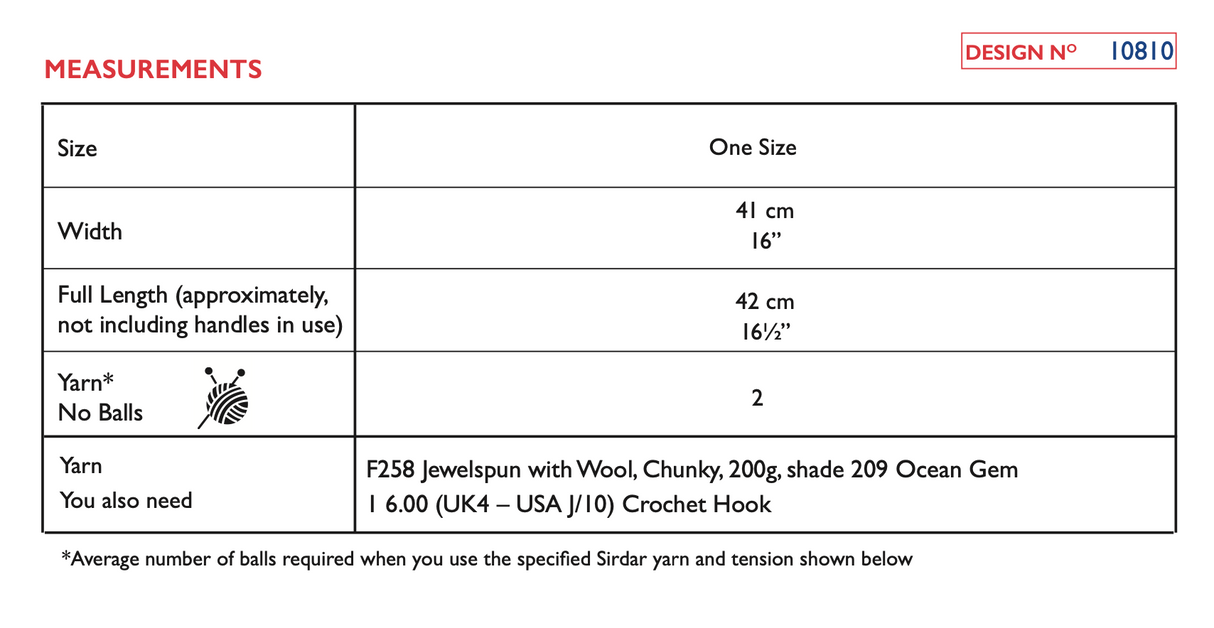 Sirdar Jewelspun Chunky Crystal Crochet Bag Pattern 10810