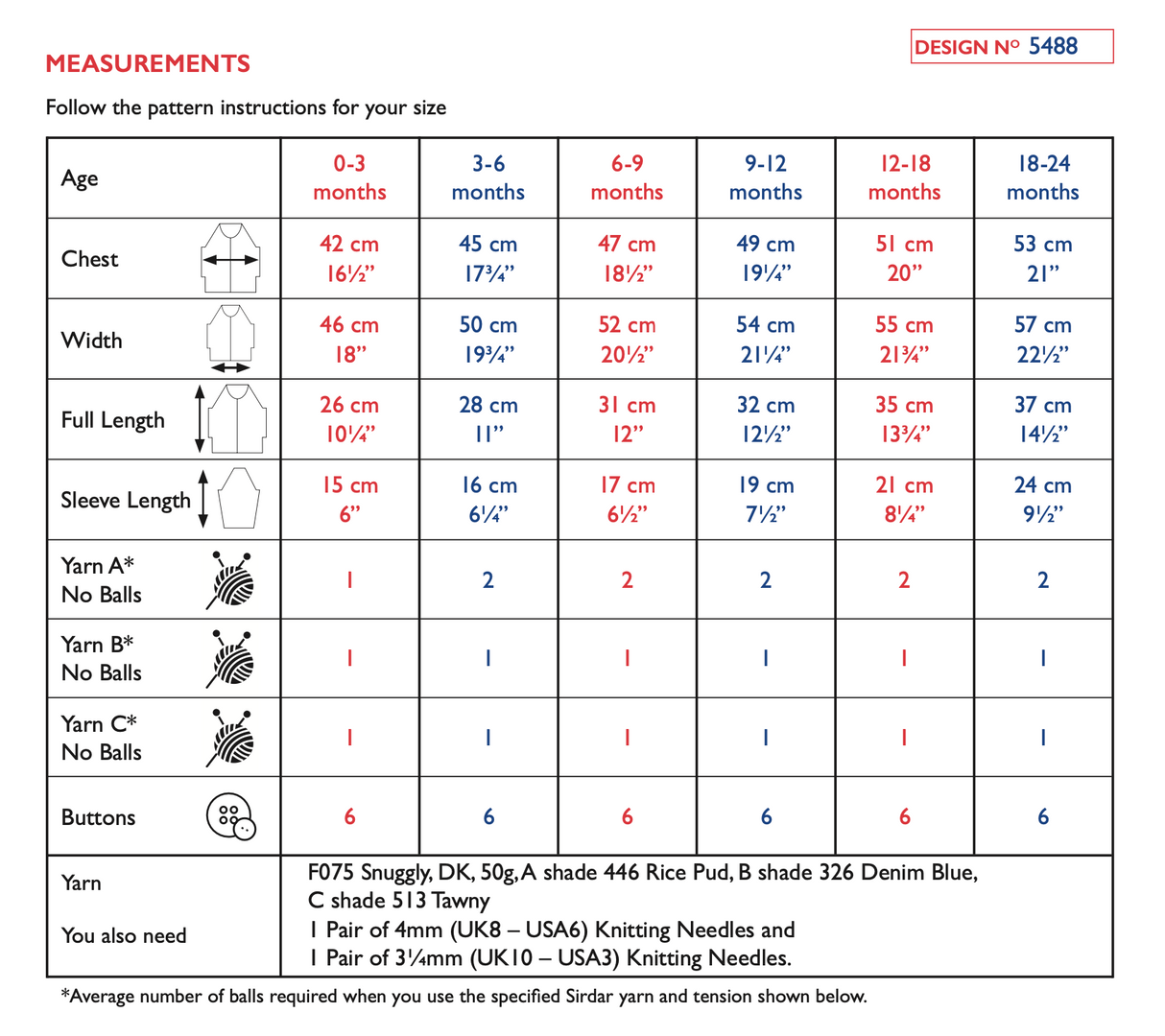 Sirdar Building Blocks Collection Cardigan Pattern 5488