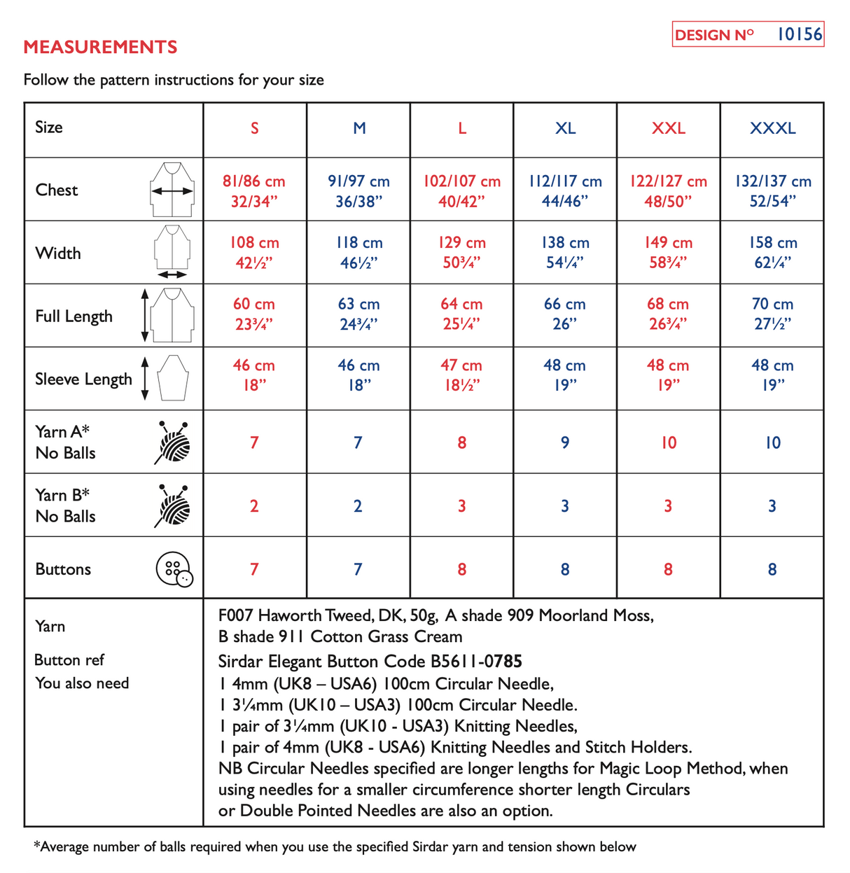 Sirdar Haworth Tweed DK Cardigan Pattern 10156