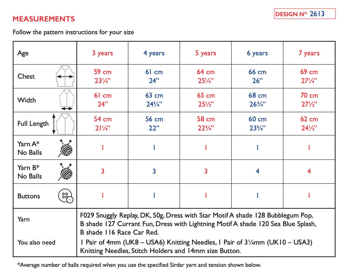 Sirdar Replay DK Superhero Tunic Pattern 2613