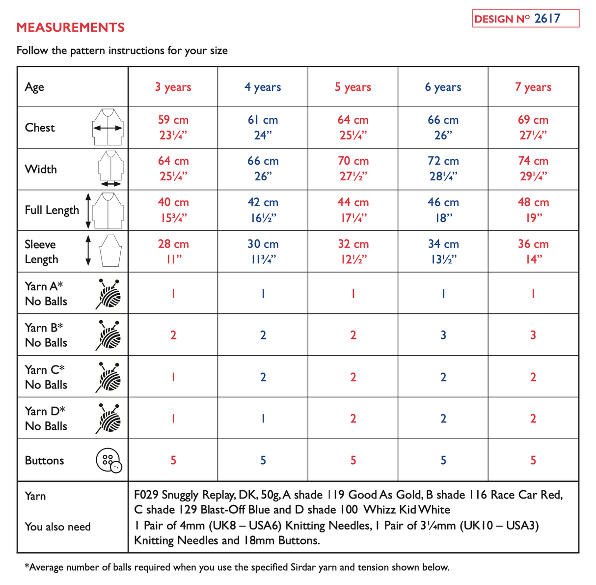 Sirdar Replay DK Super Star Cardigan Pattern 2617