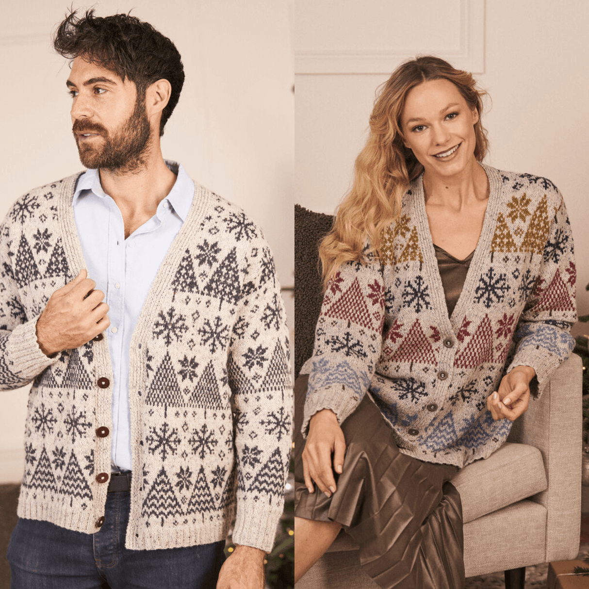 Rowan Felted Tweed DK Pine Forest Unisex Cardigan by Martin Storey