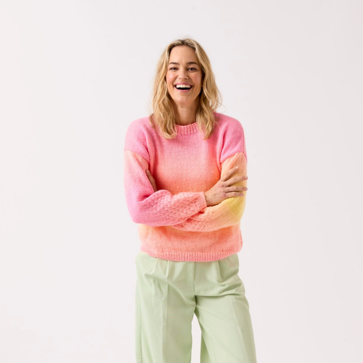 Sirdar Jewelspun Ombre Aran Sleeve Appeal Sweater Pattern 10838