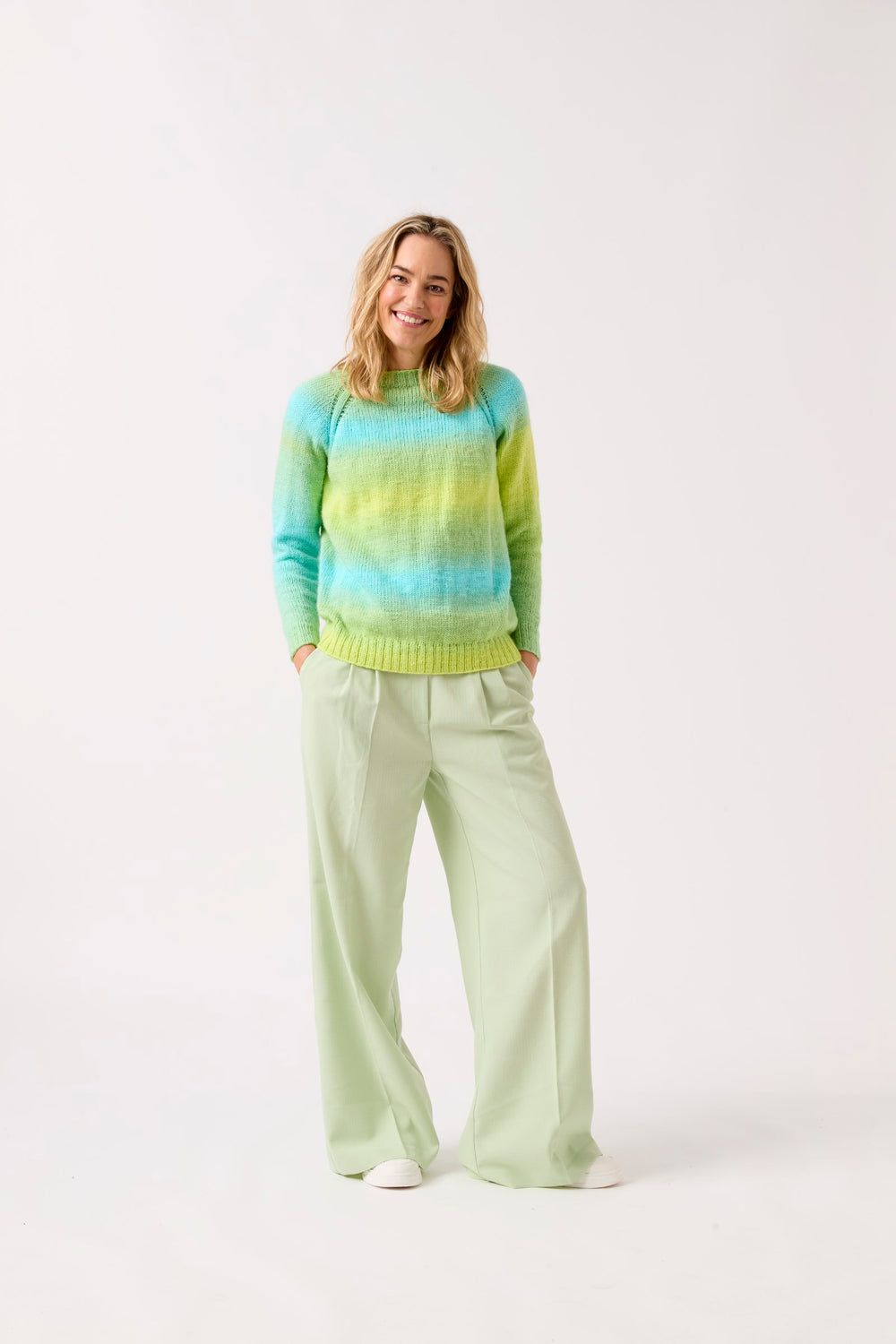 Sirdar Jewelspun Ombre Aran Raglan Sweater Pattern 10841