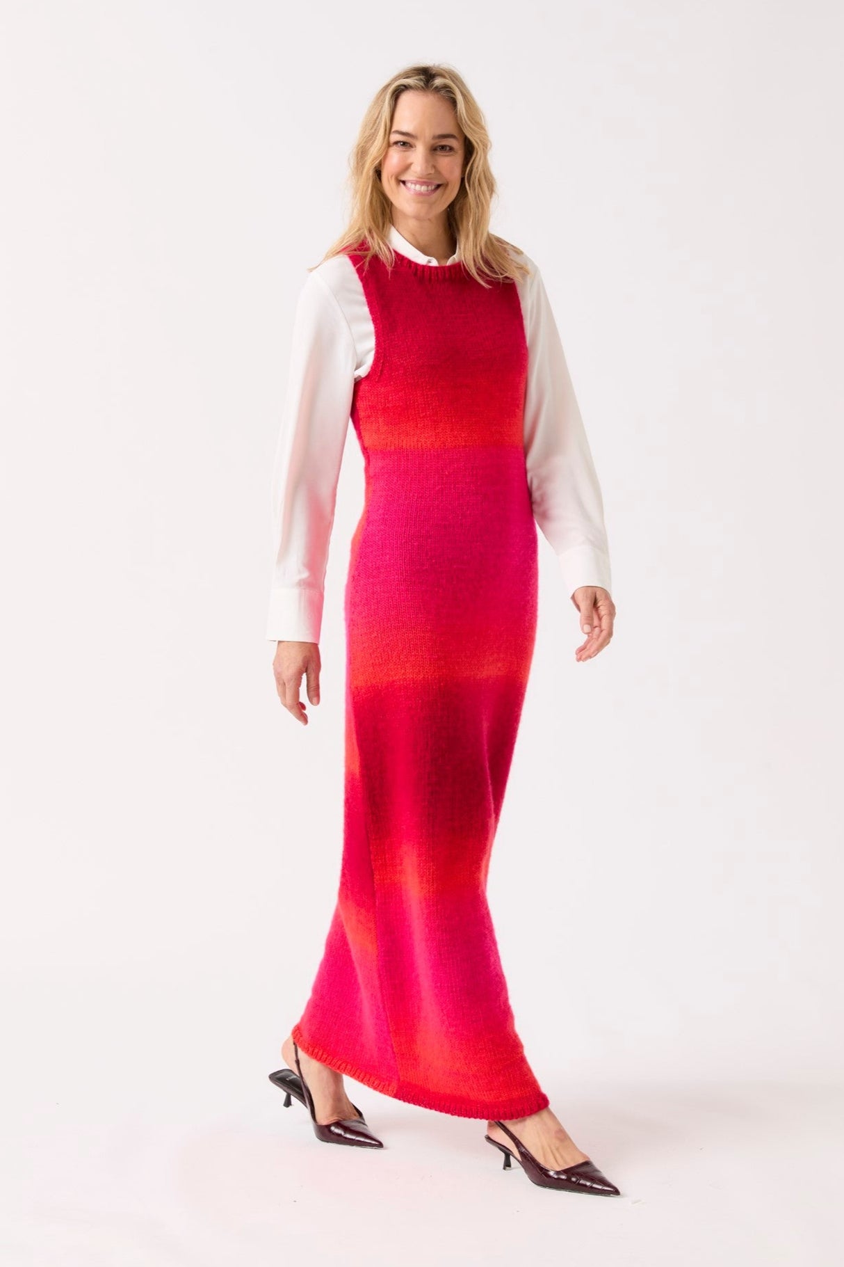 Sirdar Jewelspun Ombre Aran Sleek Sleeveless Maxi Dress Pattern 10846