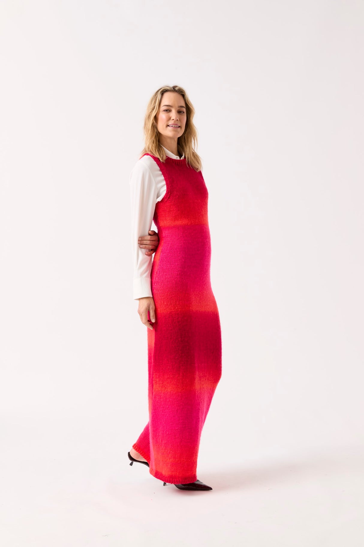 Sirdar Jewelspun Ombre Aran Sleek Sleeveless Maxi Dress Pattern 10846