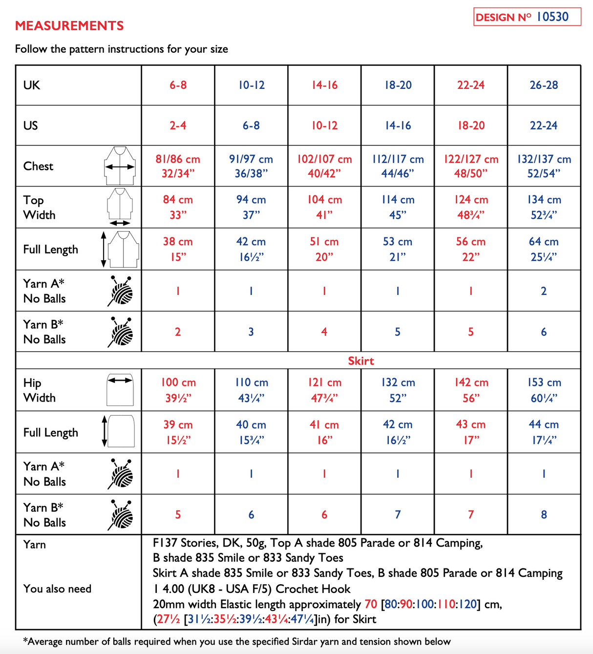 Sirdar Stories DK Top Pattern 10530