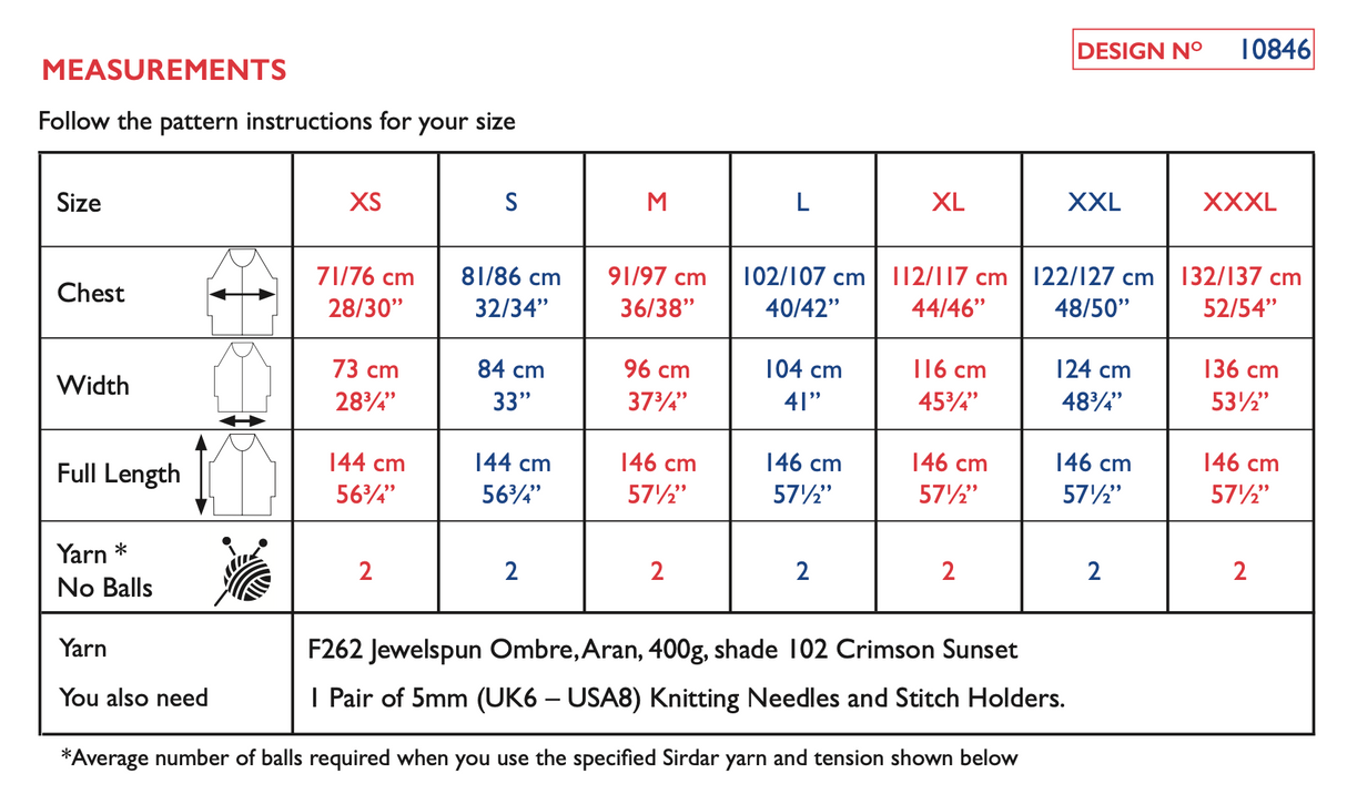 Sirdar Jewelspun Ombre Aran Sleek Sleeveless Maxi Dress Pattern 10846