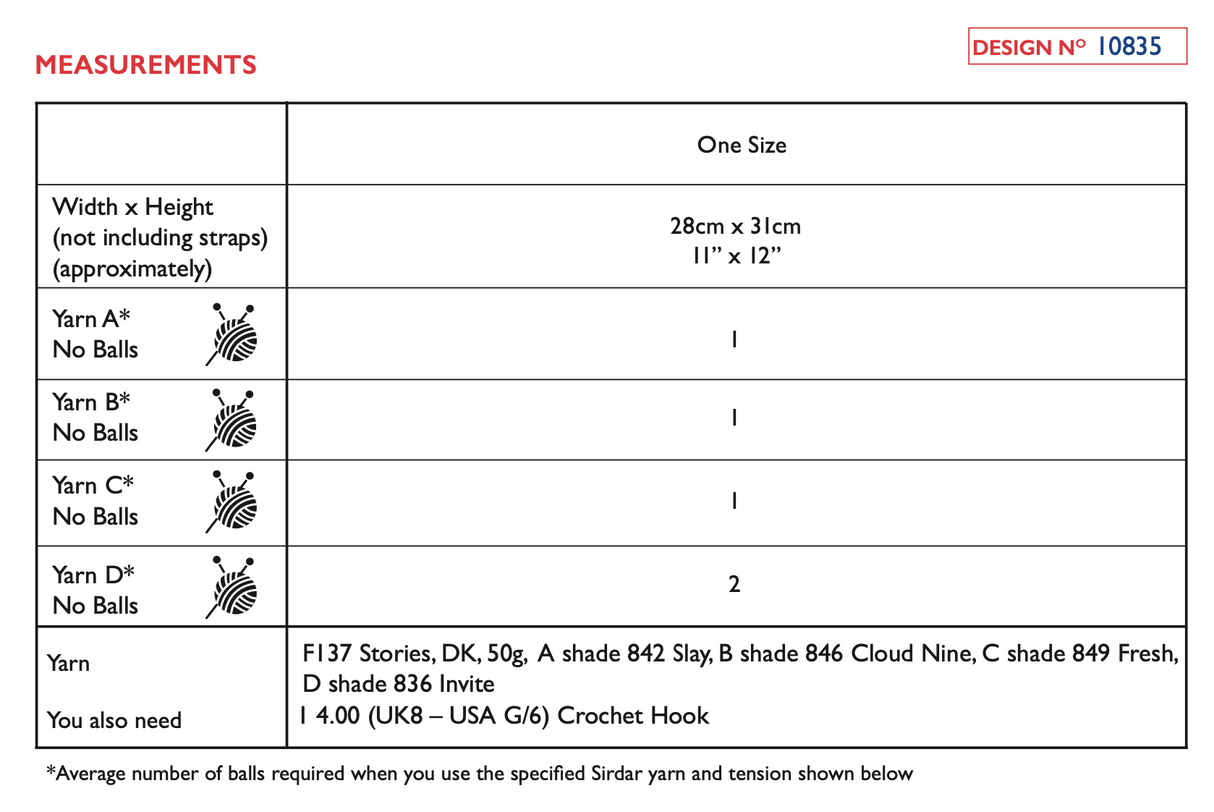 Sirdar Stories DK Night On The Tiles Shopper Pattern 10835