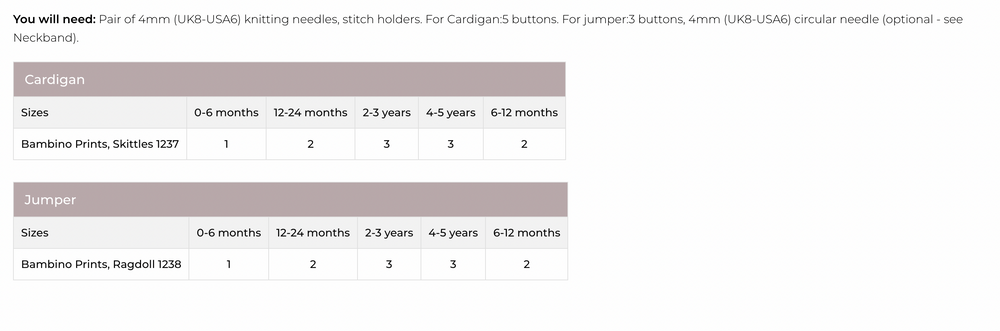Stylecraft Bambino Prints DK Cardigan & Jumper Pattern 9747