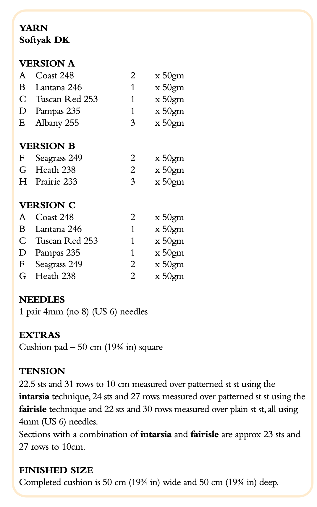 Rowan Soft Yak DK Torfinn Cushion Cover Pattern By Arne & Carlos