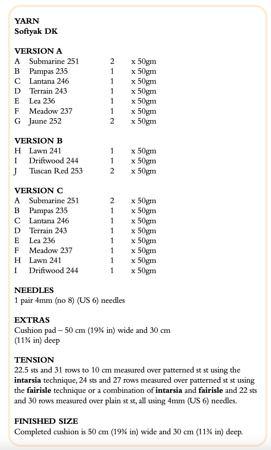 Rowan Soft Yak DK Vesla Cushion Cover Pattern By Arne & Carlos