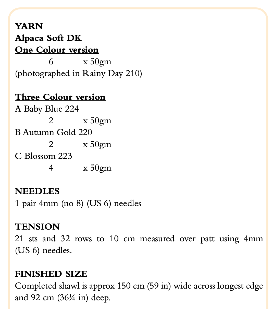 Rowan Alpaca Soft DK EC3 Shawl Pattern By Georgia Farrell