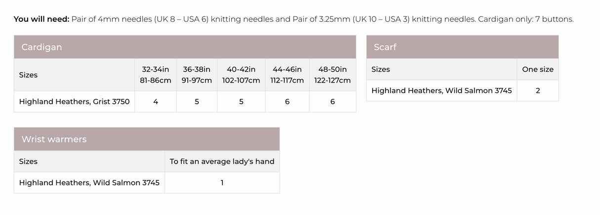 Stylecraft Highland Heathers DK Cardigan & Scarf Pattern 9797